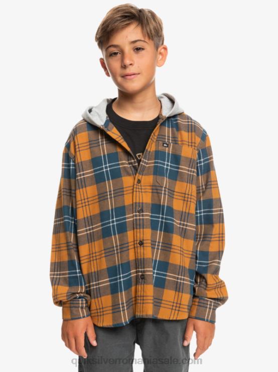 Harelaw de zahăr brun 8-16 halidon cu glugă cu mânecă lungă XT6B2309 băieți Quiksilver