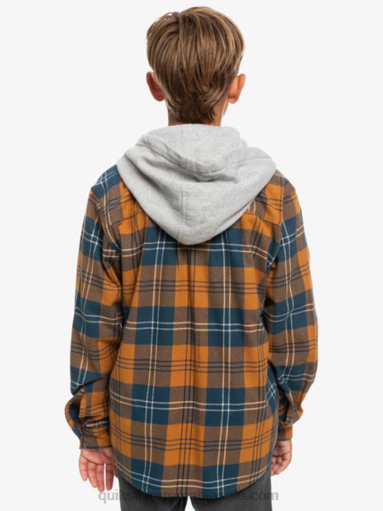 Harelaw de zahăr brun 8-16 halidon cu glugă cu mânecă lungă XT6B2309 băieți Quiksilver