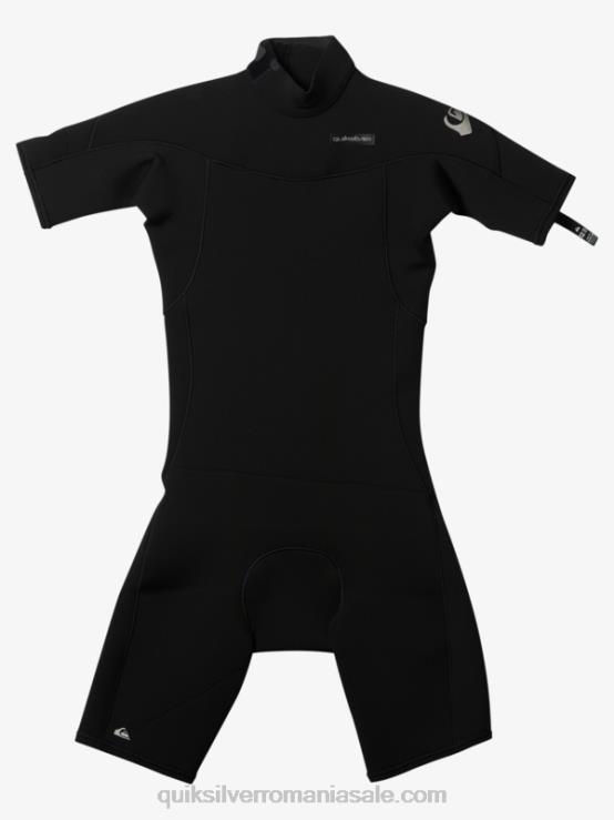 negru 8-16 2/2mm sesiuni de zi cu zi costum de primăvară cu mânecă scurtă și fermoar la spate XT6B2040 băieți Quiksilver