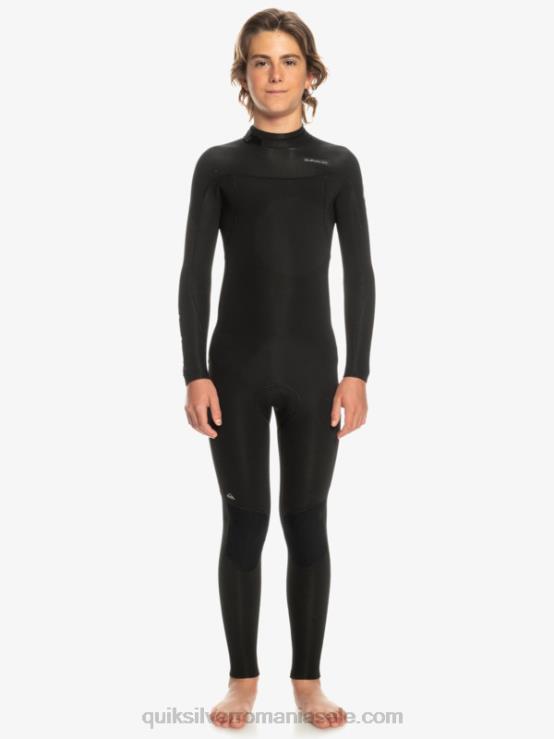 negru 8-16 3/2mm sesiuni de zi cu zi costum de neopren cu fermoar la spate XT6B2224 băieți Quiksilver