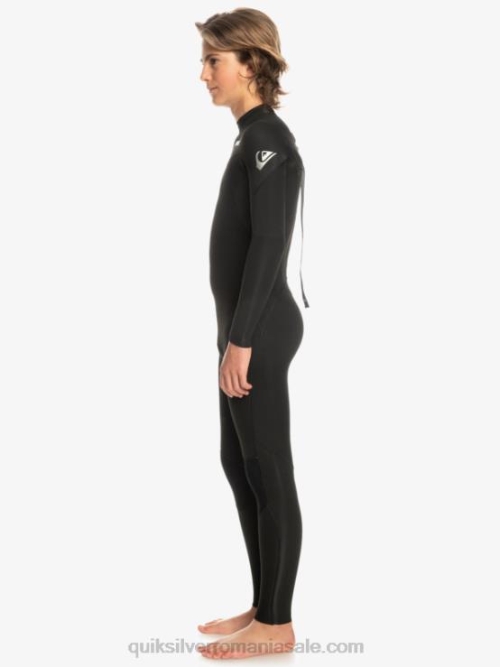 negru 8-16 3/2mm sesiuni de zi cu zi costum de neopren cu fermoar la spate XT6B2224 băieți Quiksilver