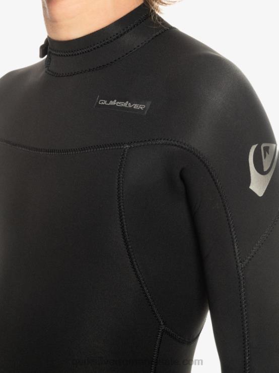 negru 8-16 3/2mm sesiuni de zi cu zi costum de neopren cu fermoar la spate XT6B2224 băieți Quiksilver