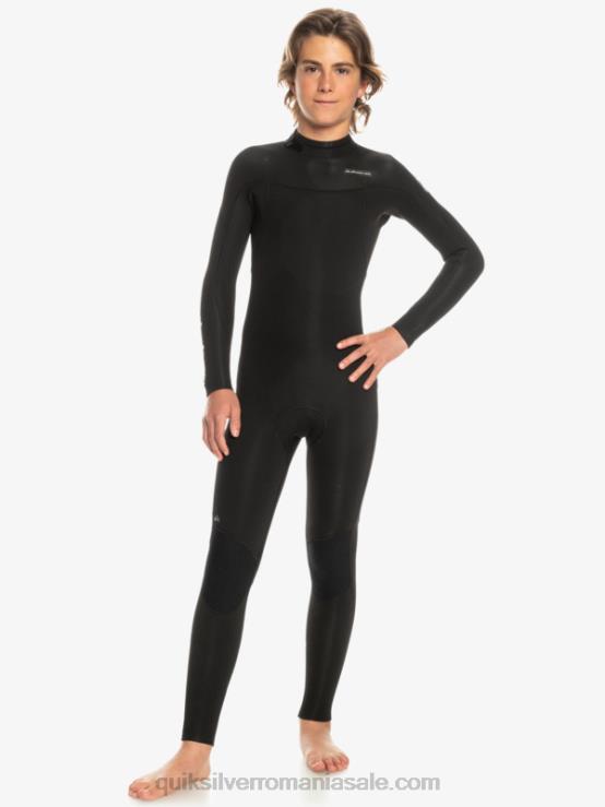 negru 8-16 3/2mm sesiuni de zi cu zi costum de neopren cu fermoar la spate XT6B2224 băieți Quiksilver