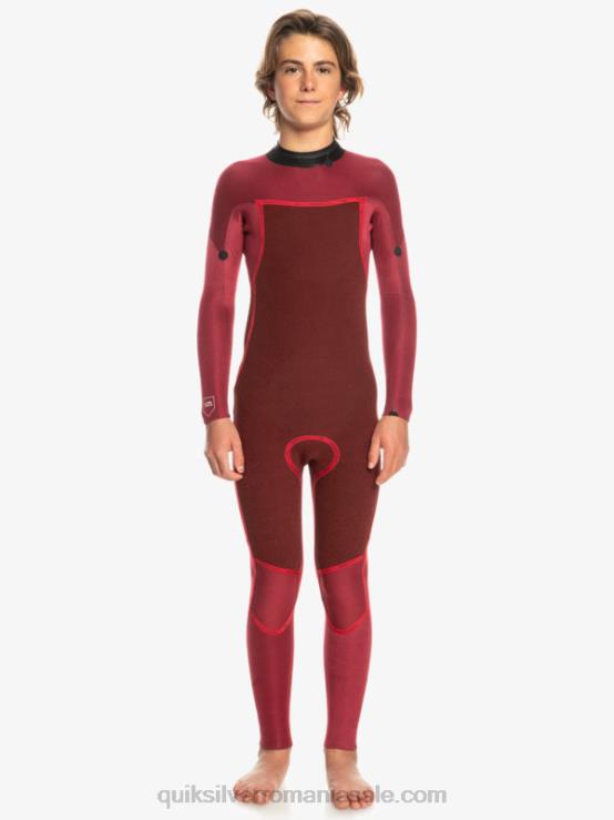 negru 8-16 3/2mm sesiuni de zi cu zi costum de neopren cu fermoar la spate XT6B2224 băieți Quiksilver