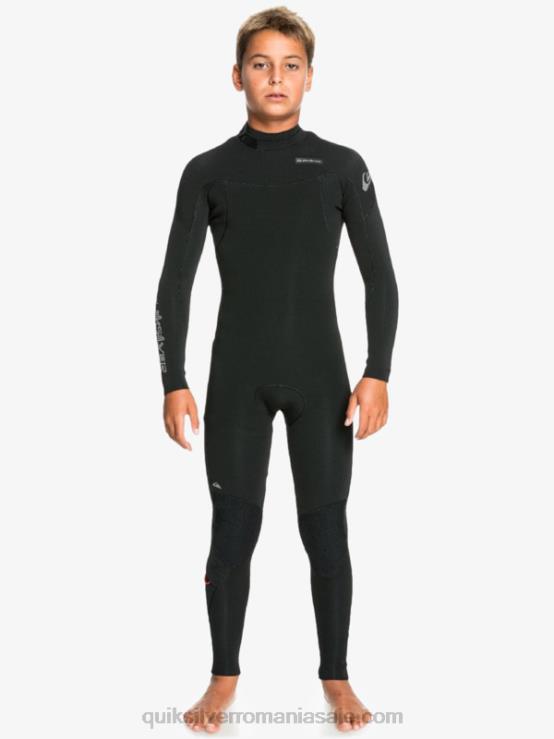 negru 8-16 4/3 sesiuni de zi cu zi costum de neopren cu fermoar la spate XT6B2225 băieți Quiksilver