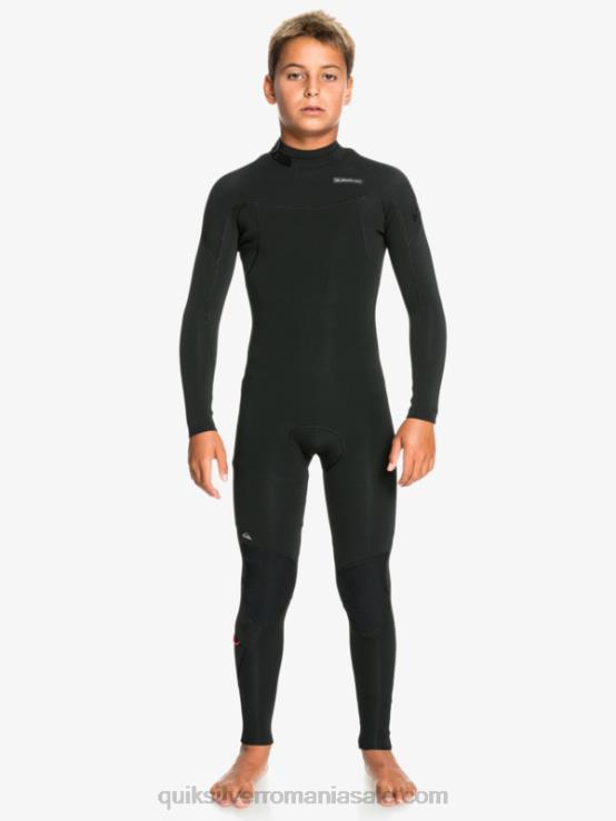 negru 8-16 sesiuni 3/2mm l/sl fullsuit XT6B2194 băieți Quiksilver