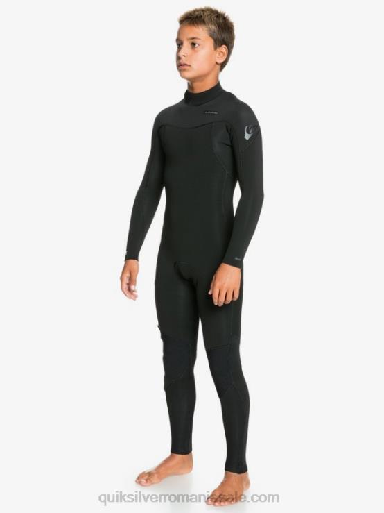 negru 8-16 sesiuni 4/3mm l/sl fullsuit XT6B2188 băieți Quiksilver