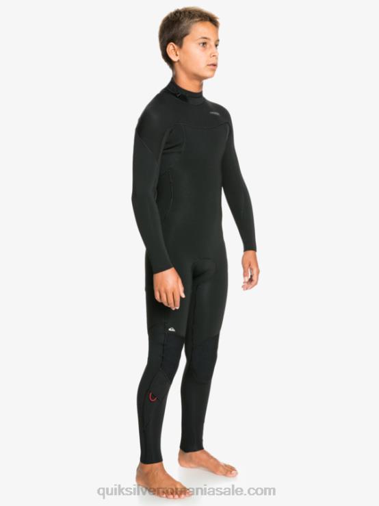 negru 8-16 sesiuni 4/3mm l/sl fullsuit XT6B2188 băieți Quiksilver