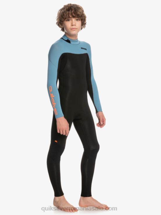 negru/albastru provincial 8-16 3/2mm sesiuni de zi cu zi costum de neopren cu fermoar la spate XT6B2223 băieți Quiksilver