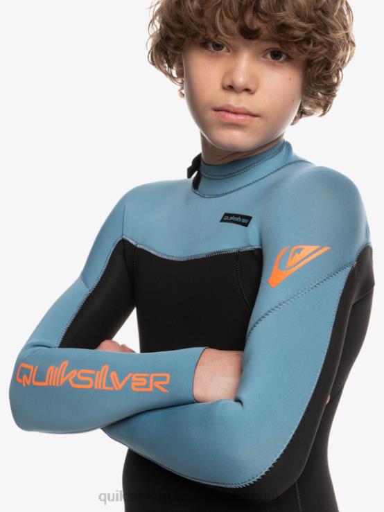 negru/albastru provincial 8-16 3/2mm sesiuni de zi cu zi costum de neopren cu fermoar la spate XT6B2223 băieți Quiksilver