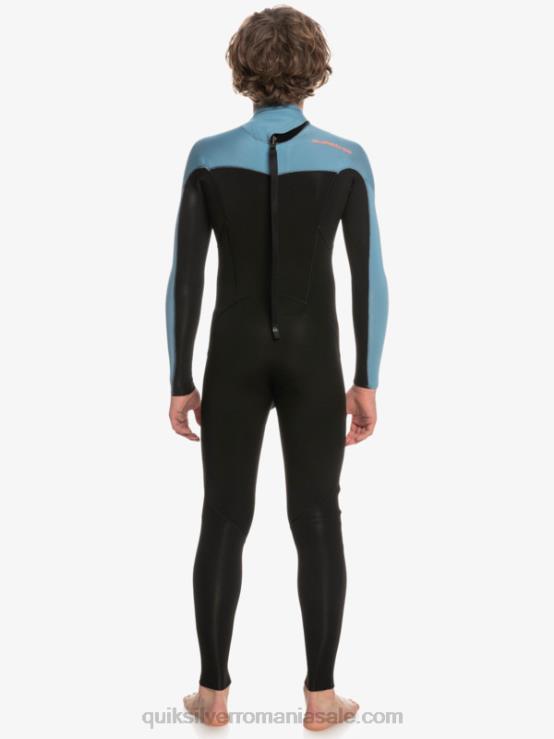 negru/albastru provincial 8-16 3/2mm sesiuni de zi cu zi costum de neopren cu fermoar la spate XT6B2223 băieți Quiksilver