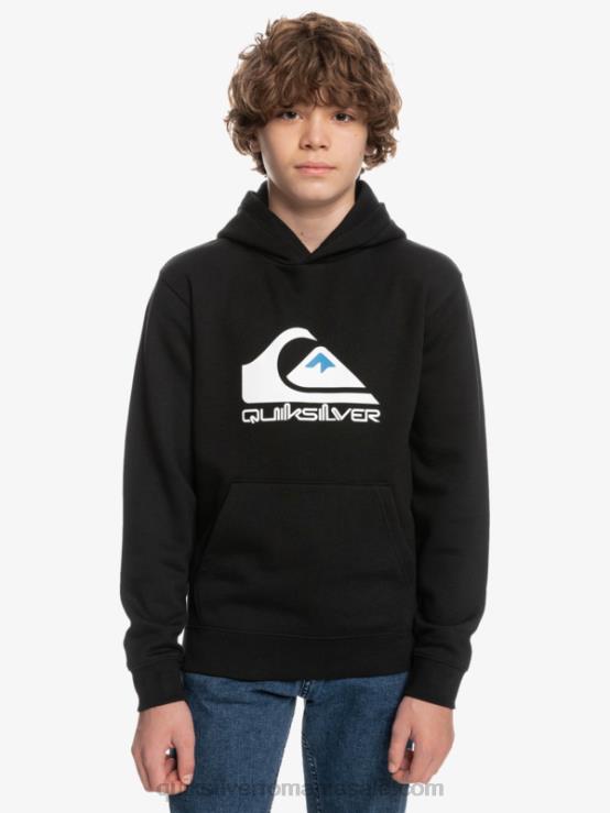 negru Top fleece cu logo mare 8-16 XT6B2248 băieți Quiksilver