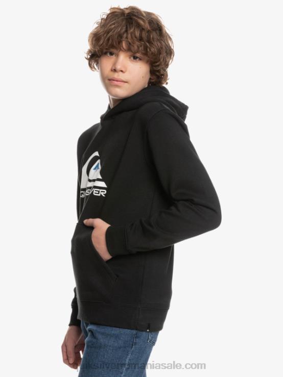 negru Top fleece cu logo mare 8-16 XT6B2248 băieți Quiksilver