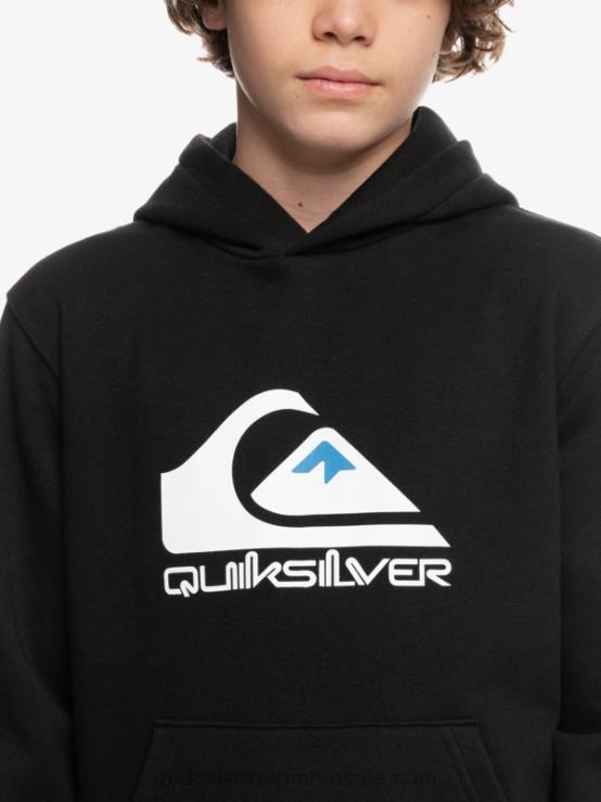 negru Top fleece cu logo mare 8-16 XT6B2248 băieți Quiksilver
