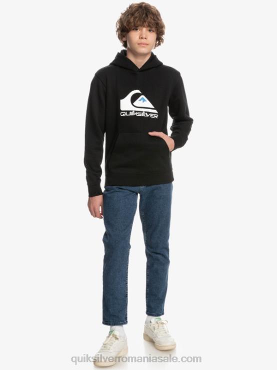 negru Top fleece cu logo mare 8-16 XT6B2248 băieți Quiksilver