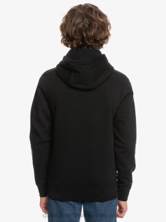 negru Top fleece cu logo mare 8-16 XT6B2248 băieți Quiksilver