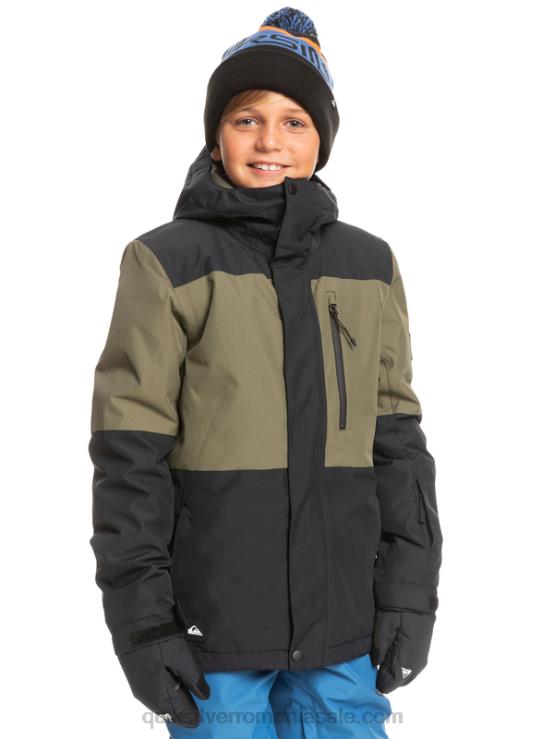 negru adevărat Jachetă tehnică de zăpadă 8-16 mission block XT6B2337 băieți Quiksilver
