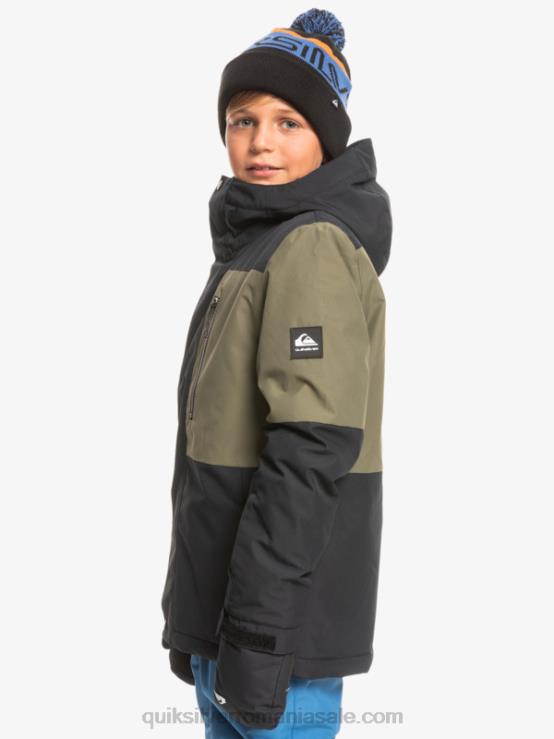 negru adevărat Jachetă tehnică de zăpadă 8-16 mission block XT6B2337 băieți Quiksilver