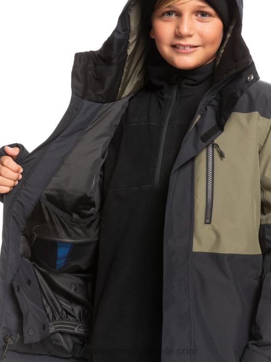 negru adevărat Jachetă tehnică de zăpadă 8-16 mission block XT6B2337 băieți Quiksilver