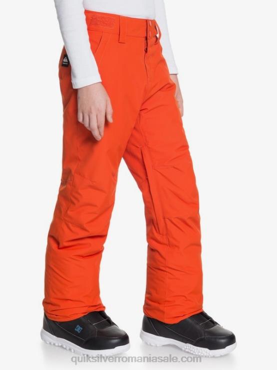 piure de dovleac 8-16 pantaloni de zăpadă portocalii izolați estate 8-16 XT6B2291 băieți Quiksilver