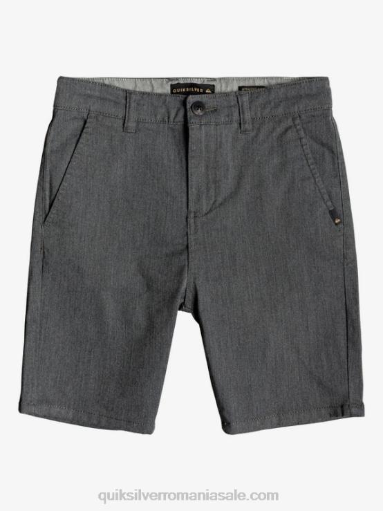 erica gri închis 8-16 noua unire zilnică 17 pantaloni scurți chino XT6B2279 băieți Quiksilver