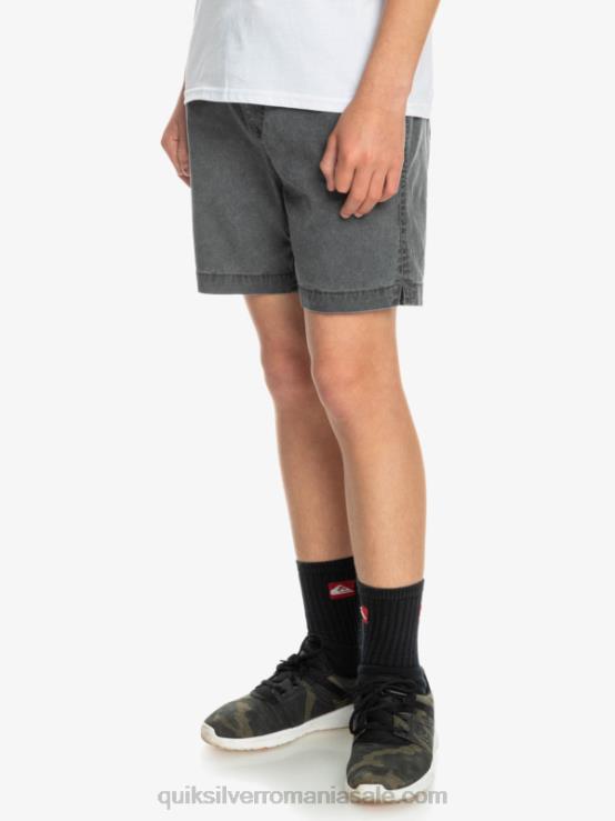 negru 8-16 taxer 15 pantaloni scurți cu talie elastică XT6B2079 băieți Quiksilver
