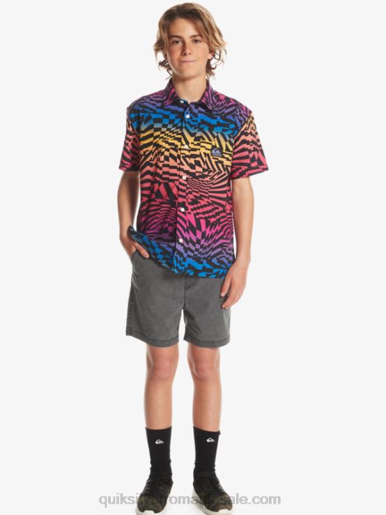 negru 8-16 taxer 15 pantaloni scurți cu talie elastică XT6B2079 băieți Quiksilver