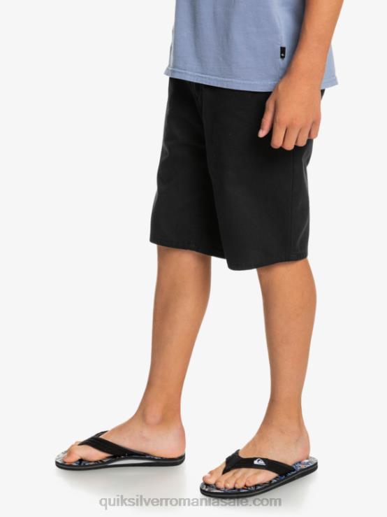 negru 8-16 zilnic 17 pantaloni scurți chino XT6B2287 băieți Quiksilver