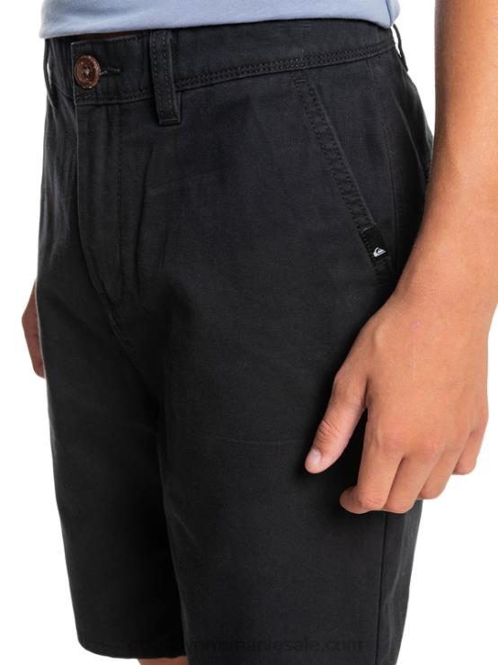 negru 8-16 zilnic 17 pantaloni scurți chino XT6B2287 băieți Quiksilver