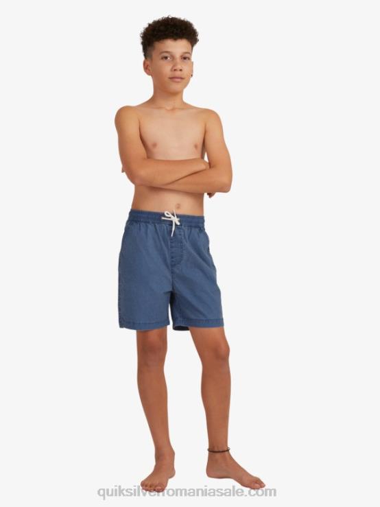însemne albastre 8-16 taxer 15 pantaloni scurți cu talie elastică XT6B2083 băieți Quiksilver