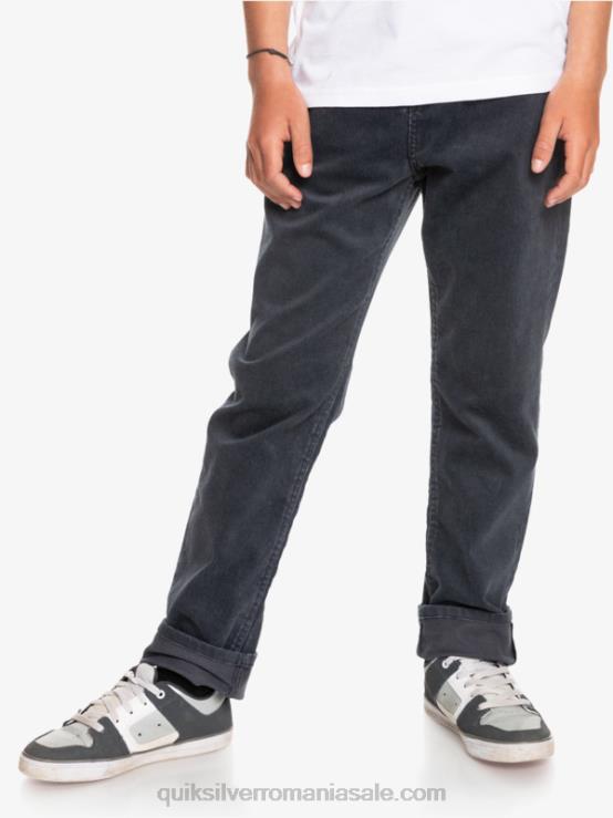 negru 8-16 pantaloni cracker conici din catifea XT6B2330 băieți Quiksilver