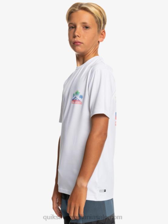 alb 8-16 mix session upf 50 tricou de surf cu mânecă scurtă XT6B2017 băieți Quiksilver