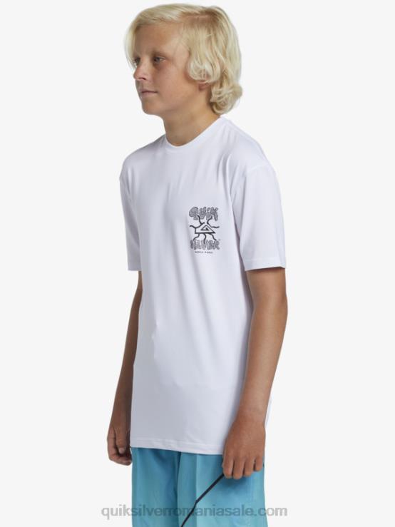 alb 8-16 mix session upf 50 tricou de surf cu mânecă scurtă XT6B2017 băieți Quiksilver