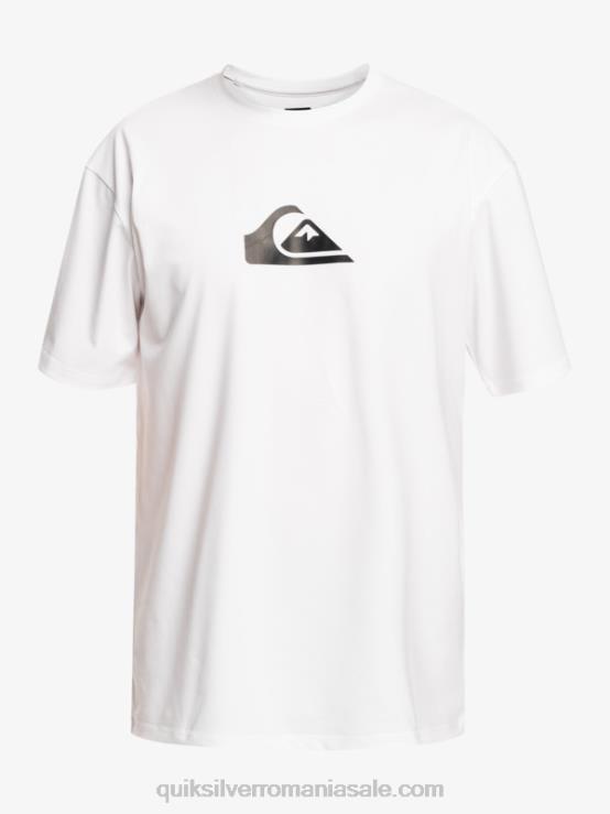 alb 8-16 tricou cu mânecă scurtă cu dungi scurte upf 50 surf XT6B2132 băieți Quiksilver