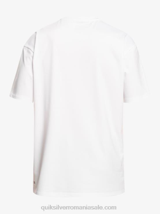alb 8-16 tricou cu mânecă scurtă cu dungi scurte upf 50 surf XT6B2132 băieți Quiksilver