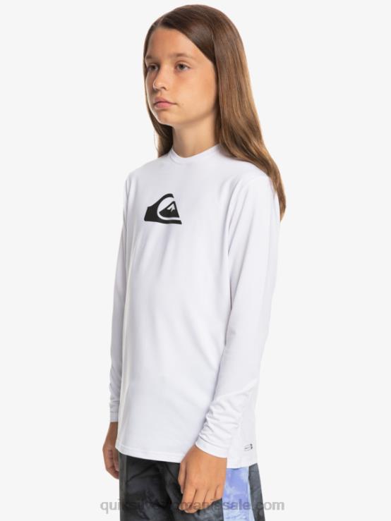 alb 8-16 tricou de surf pentru tineret l/sl cu dungi solide XT6B2118 băieți Quiksilver