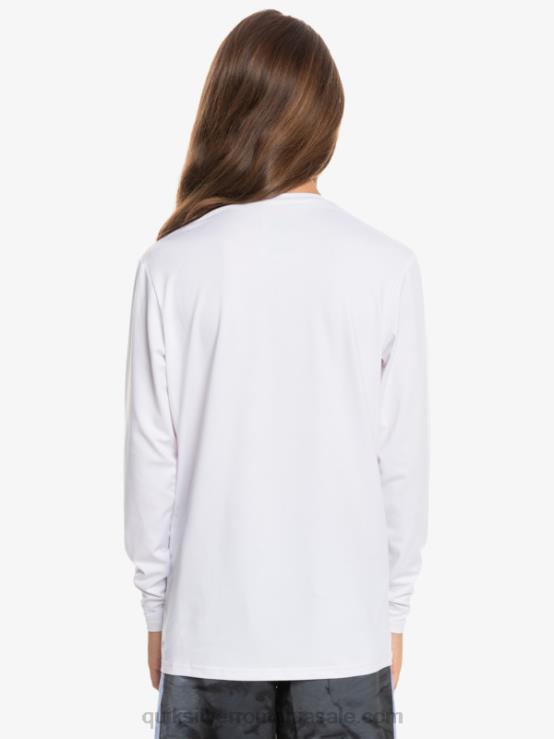 alb 8-16 tricou de surf pentru tineret l/sl cu dungi solide XT6B2118 băieți Quiksilver