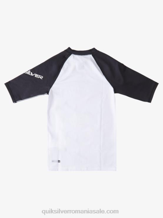 alb negru 8-16 all time cu mânecă scurtă upf 50 rashguard XT6B2245 băieți Quiksilver