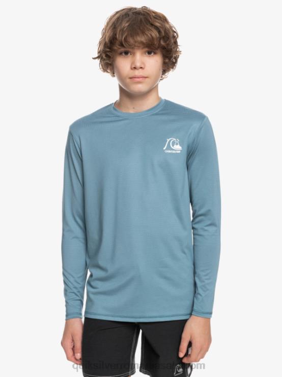 erica albastră de provincie Tricou surf 8-16 heritage heather cu mânecă lungă upf 50 XT6B2201 băieți Quiksilver