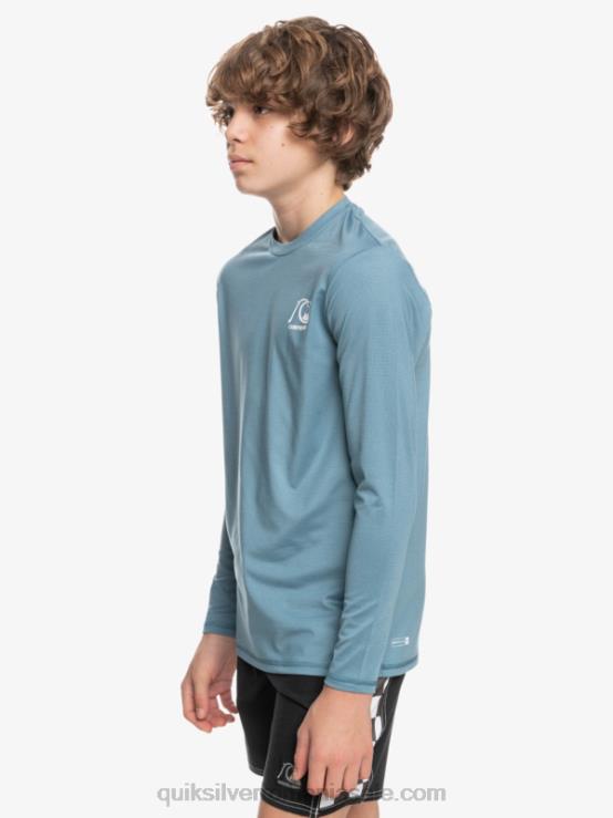erica albastră de provincie Tricou surf 8-16 heritage heather cu mânecă lungă upf 50 XT6B2201 băieți Quiksilver