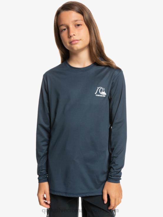 miezul nopții marine heather Tricou surf 8-16 heritage heather cu mânecă lungă upf 50 XT6B2200 băieți Quiksilver