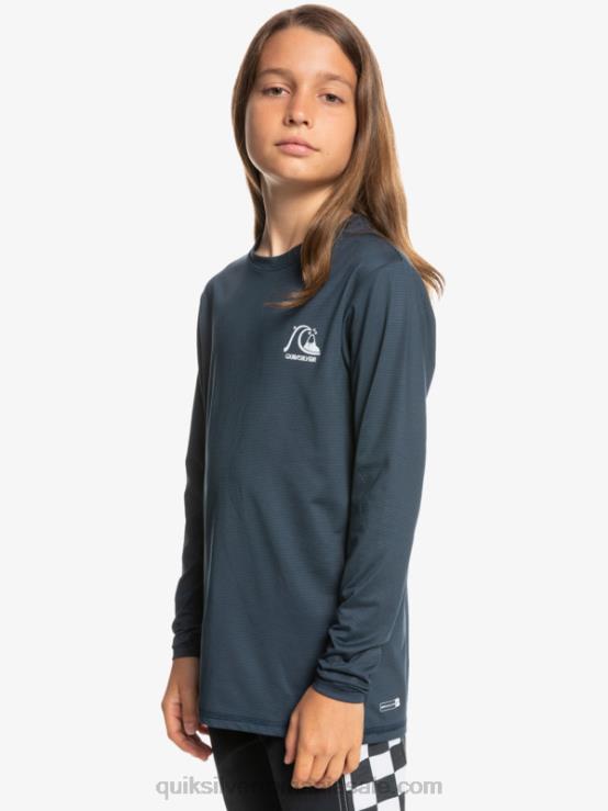 miezul nopții marine heather Tricou surf 8-16 heritage heather cu mânecă lungă upf 50 XT6B2200 băieți Quiksilver
