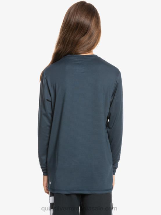miezul nopții marine heather Tricou surf 8-16 heritage heather cu mânecă lungă upf 50 XT6B2200 băieți Quiksilver