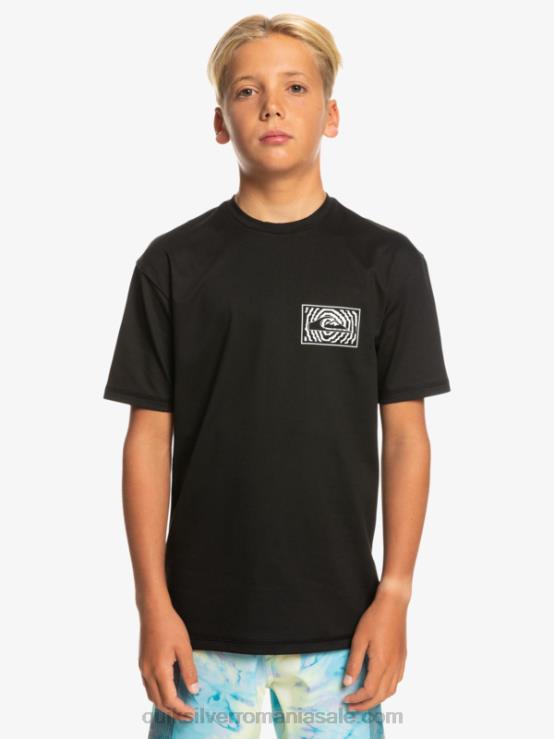 negru 8-16 mix session upf 50 tricou de surf cu mânecă scurtă XT6B2016 băieți Quiksilver