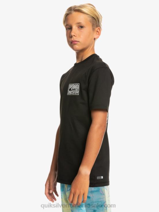 negru 8-16 mix session upf 50 tricou de surf cu mânecă scurtă XT6B2016 băieți Quiksilver