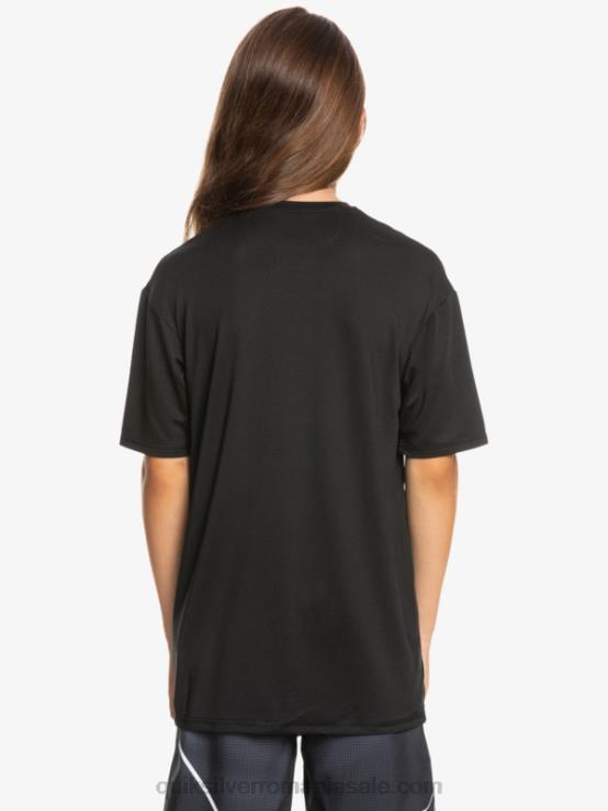 negru 8-16 tricou cu mânecă scurtă cu dungi scurte upf 50 surf XT6B2134 băieți Quiksilver
