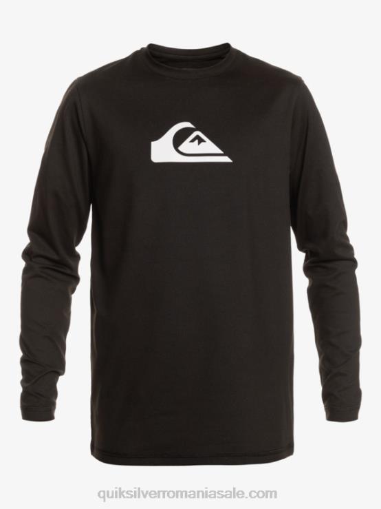 negru 8-16 tricou de surf pentru tineret l/sl cu dungi solide XT6B2117 băieți Quiksilver