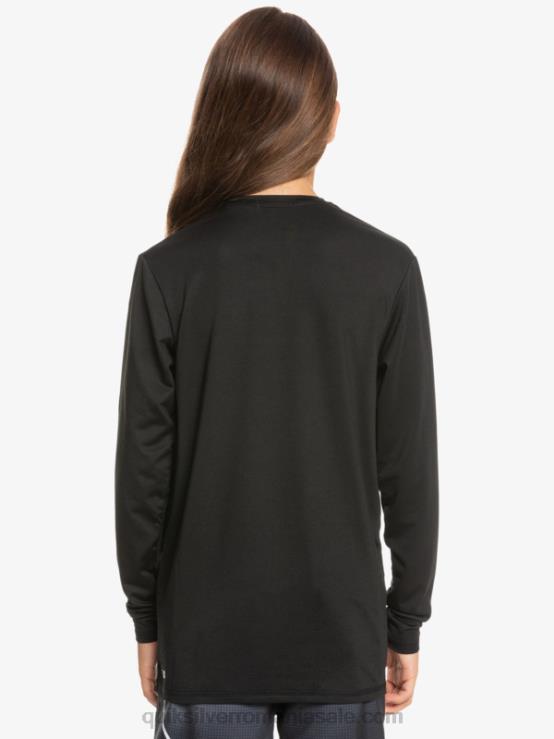 negru 8-16 tricou de surf pentru tineret l/sl cu dungi solide XT6B2117 băieți Quiksilver