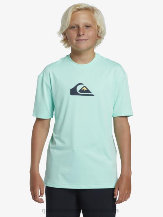 sticla de plaja 8-16 tricou cu mânecă scurtă cu dungi scurte upf 50 surf XT6B2137 băieți Quiksilver