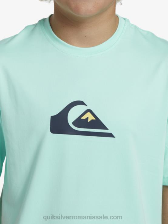 sticla de plaja 8-16 tricou cu mânecă scurtă cu dungi scurte upf 50 surf XT6B2137 băieți Quiksilver
